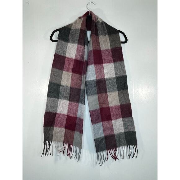 HOUSE OF SCOTLAND Plaid Women multicolor scarf Fringes one Size 100% Lambswool - Picture 1 of 4